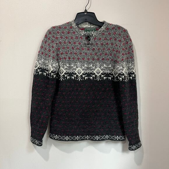 Woolrich Fair Isle Wool Blend Knit Sweater Winter Ski Size S - Picture 1 of 7